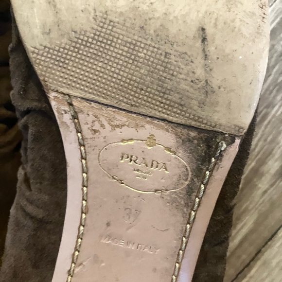 Prada Women's Dark Brown Suede Loafers - Picture 9 of 9